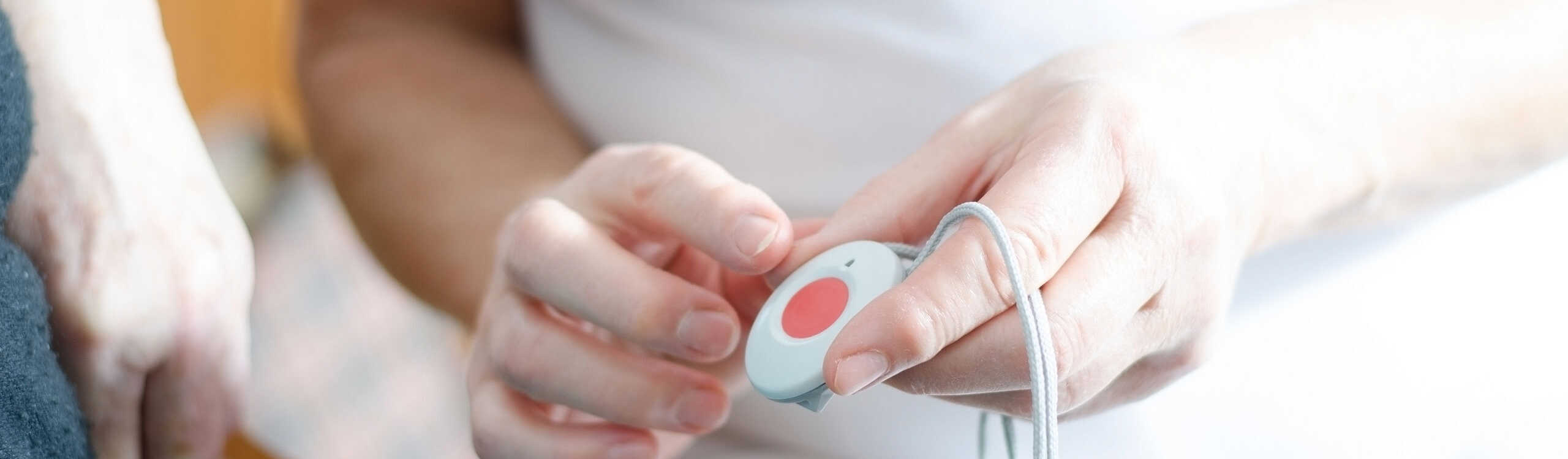 Nurse explains call button to a patient