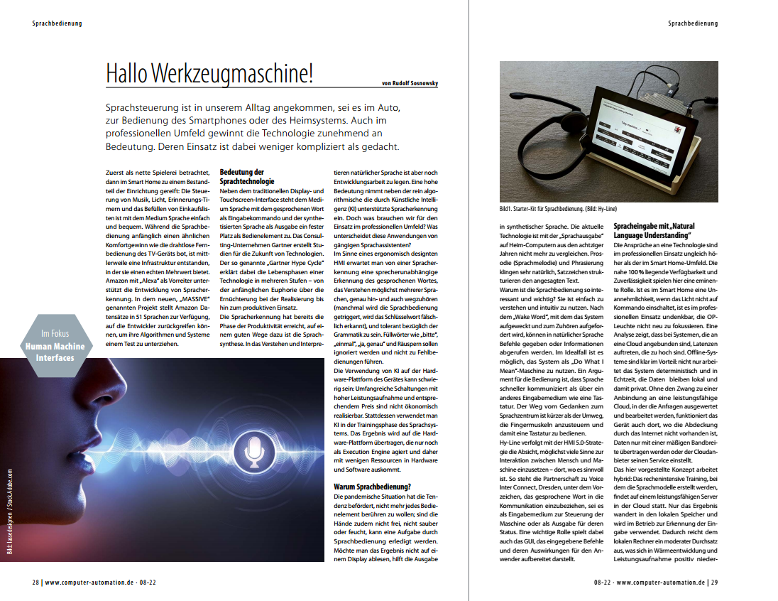 Fachartikel: Sprachsteuerung in der Industrie